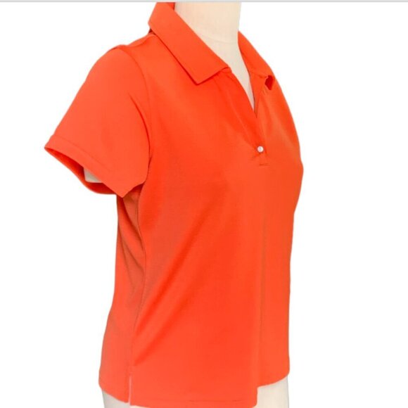 Pebble Beach Performance Womens Golf Polo Shirt Sz M Orange #90A - Picture 3 of 9